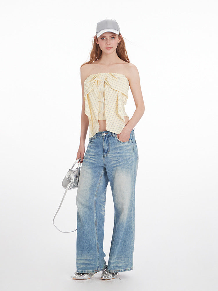 Miroden Tube Top Bow Strapless High-End Suspender Sexy Short Vest