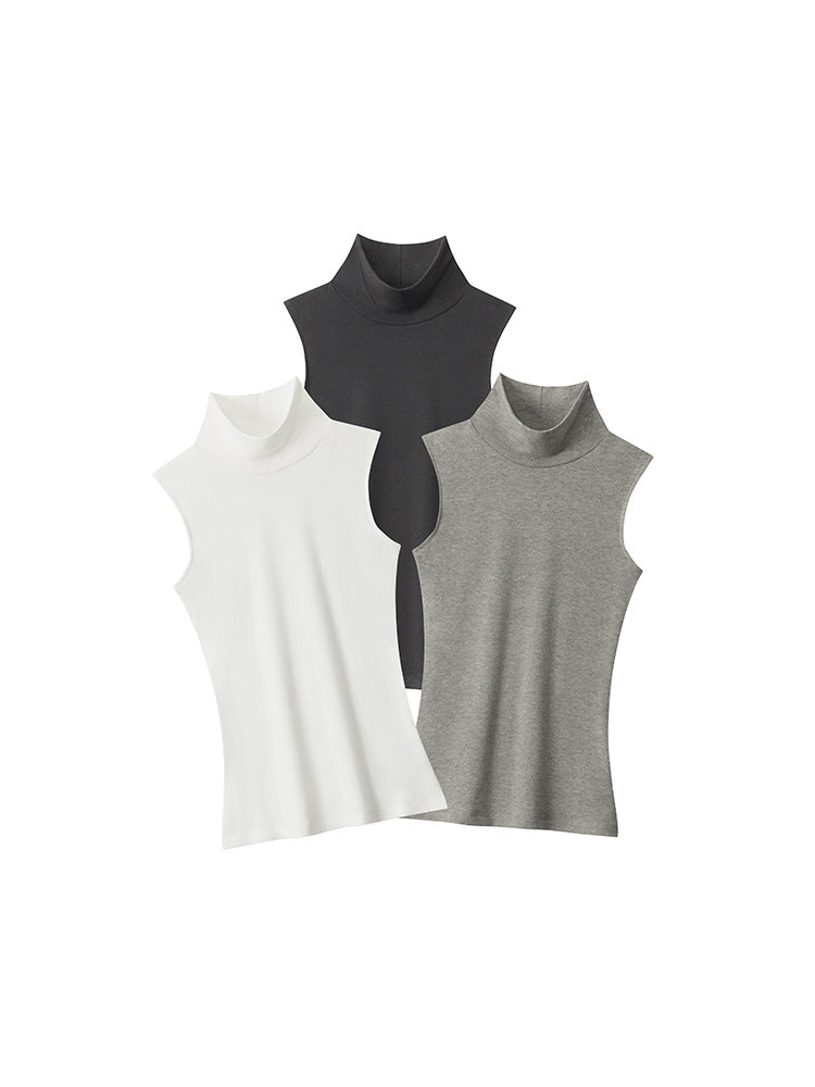 Miroden Vest High Neck Sleeveless Slim Wide Shoulder Base Layer Top