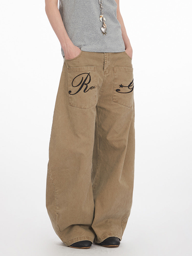 Miroden Jeans Straight Loose High-Waist American Style Casual