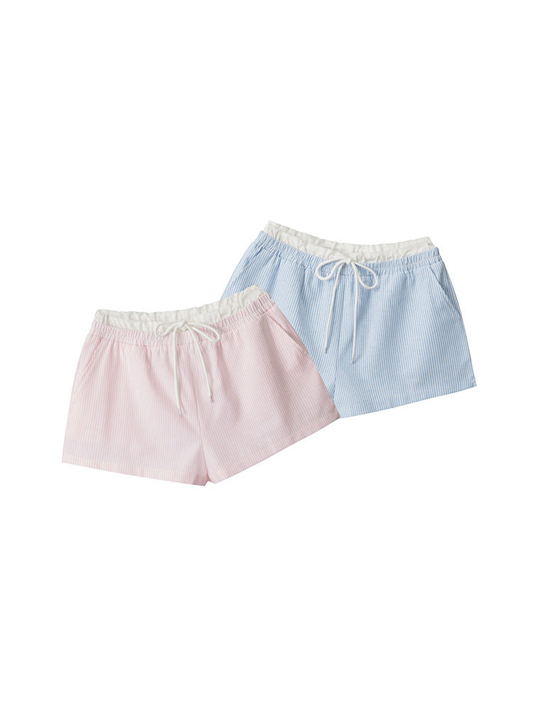 Miroden Shorts Striped Double-Waist Loose High-Waist American Hot Pants