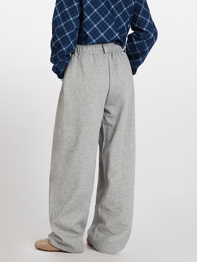 Miroden Pants Wide-Leg High-Waisted Straight-Leg Floor-Length Loose Casual
