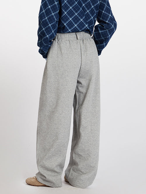 Miroden Pants Wide-Leg High-Waisted Straight-Leg Floor-Length Loose Casual