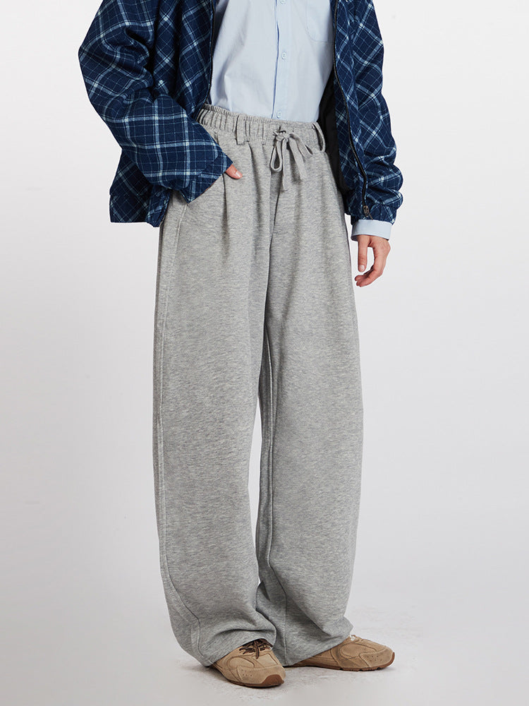Miroden Pants Wide-Leg High-Waisted Straight-Leg Floor-Length Loose Casual