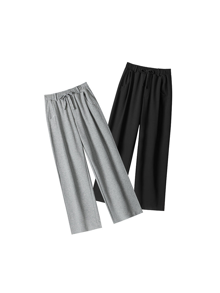 Miroden Pants Wide-Leg High-Waisted Straight-Leg Floor-Length Loose Casual