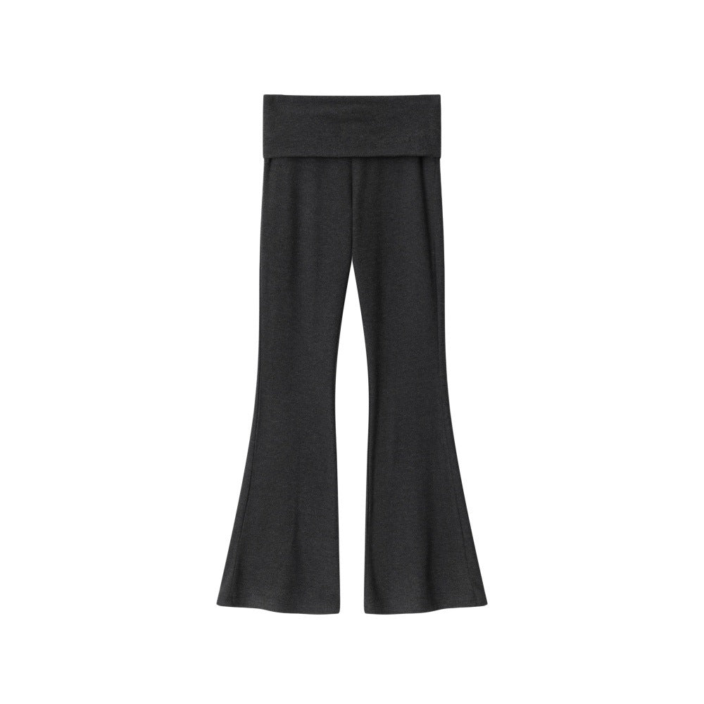 Miroden Pants High-Waisted Slim-Fit Flared Trendy Sports Casual
