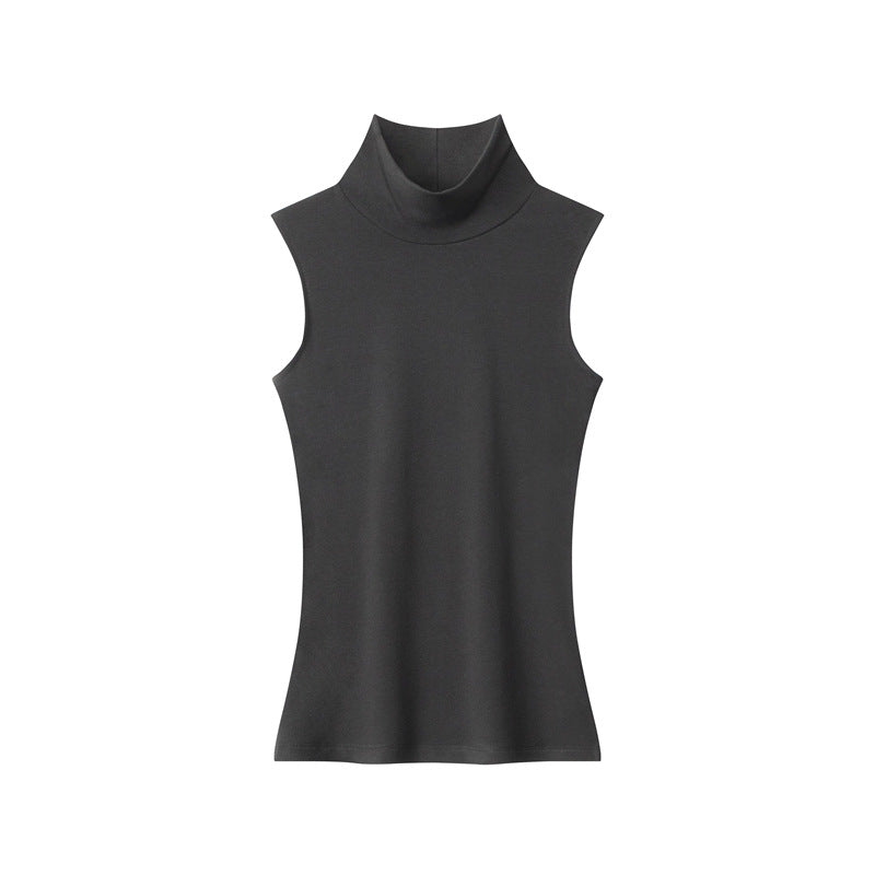 Miroden Vest High Neck Sleeveless Slim Wide Shoulder Base Layer Top