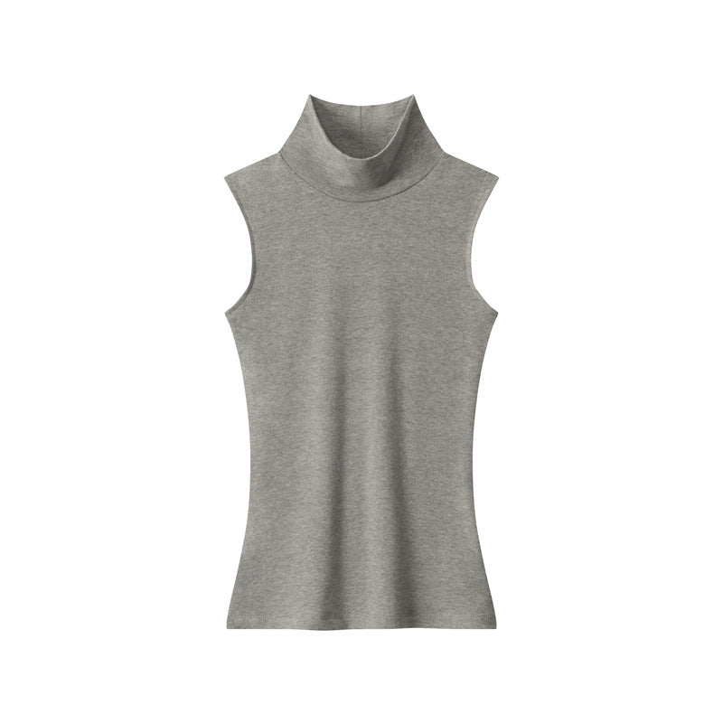 Miroden Vest High Neck Sleeveless Slim Wide Shoulder Base Layer Top