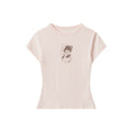 Miroden T-Shirt Bear Print Slim-Fit Short-Sleeve Reinforced Design Top