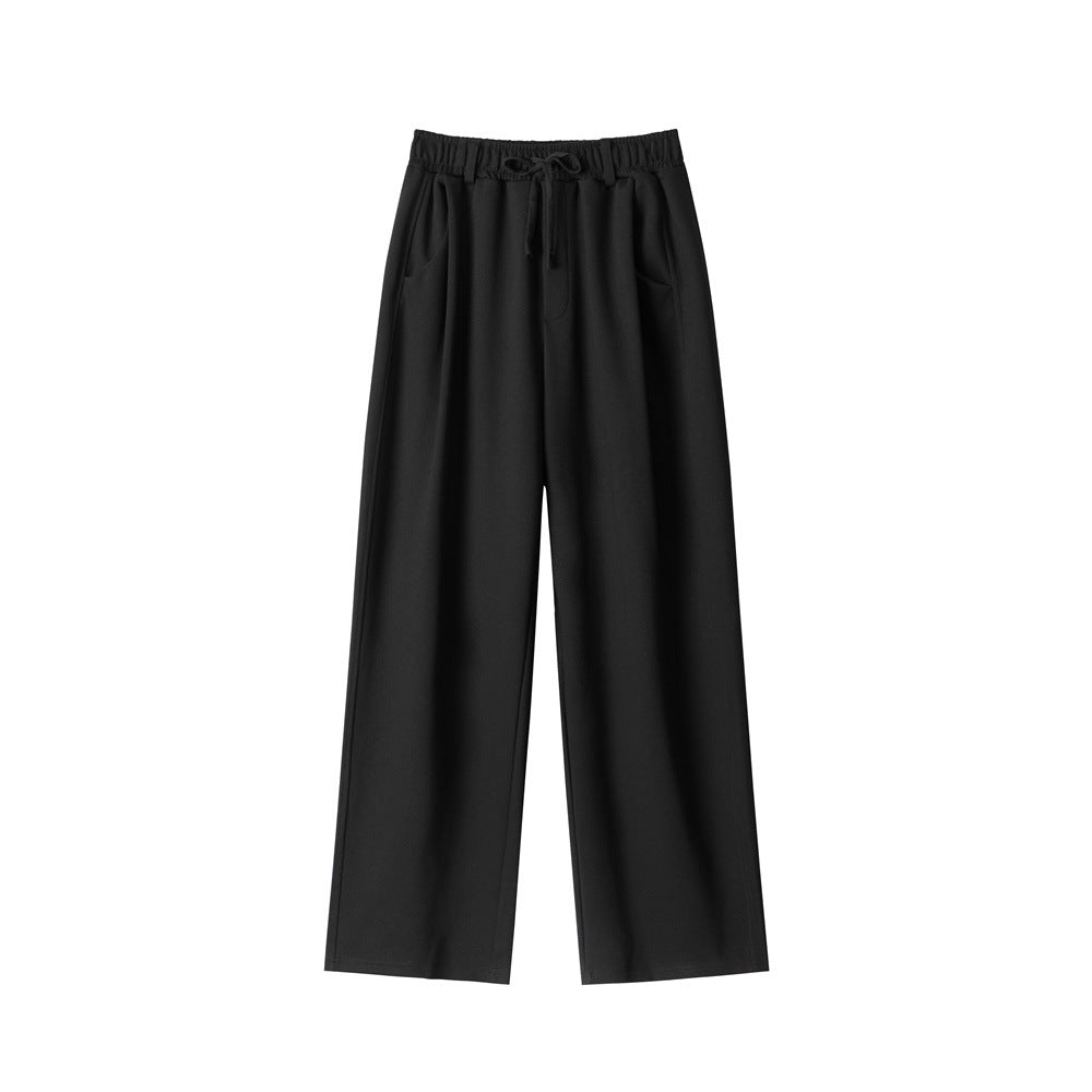 Miroden Pants Wide-Leg High-Waisted Straight-Leg Floor-Length Loose Casual