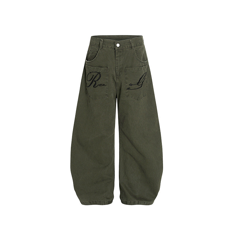 Miroden Jeans Straight Loose High-Waist American Style Casual