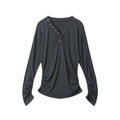 Miroden T-Shirt V-Neck Waist-Cinching Slim-Fit Long-Sleeve Base Layer Top