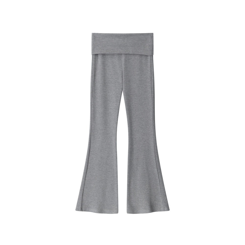 Miroden Pants High-Waisted Slim-Fit Flared Trendy Sports Casual