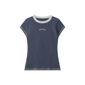 Miroden T-Shirt Letter Embroidered Round Neck Short-Sleeve Casual Top