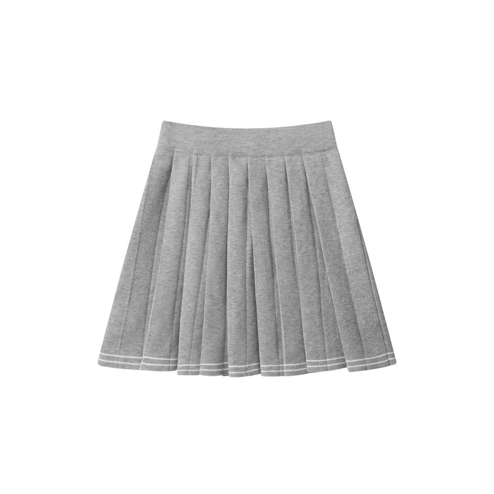 Miroden Knitwear Set Preppy Style Pleated Skirt Gentle Sweet Forest